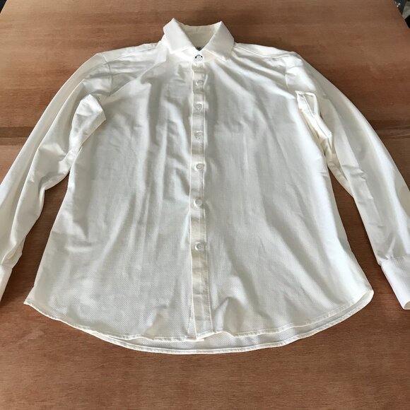 Mizzen + Main Tradition Evolved Trim Fit Shirt Men M Beige Button Up Long Sleeve - Picture 1 of 12